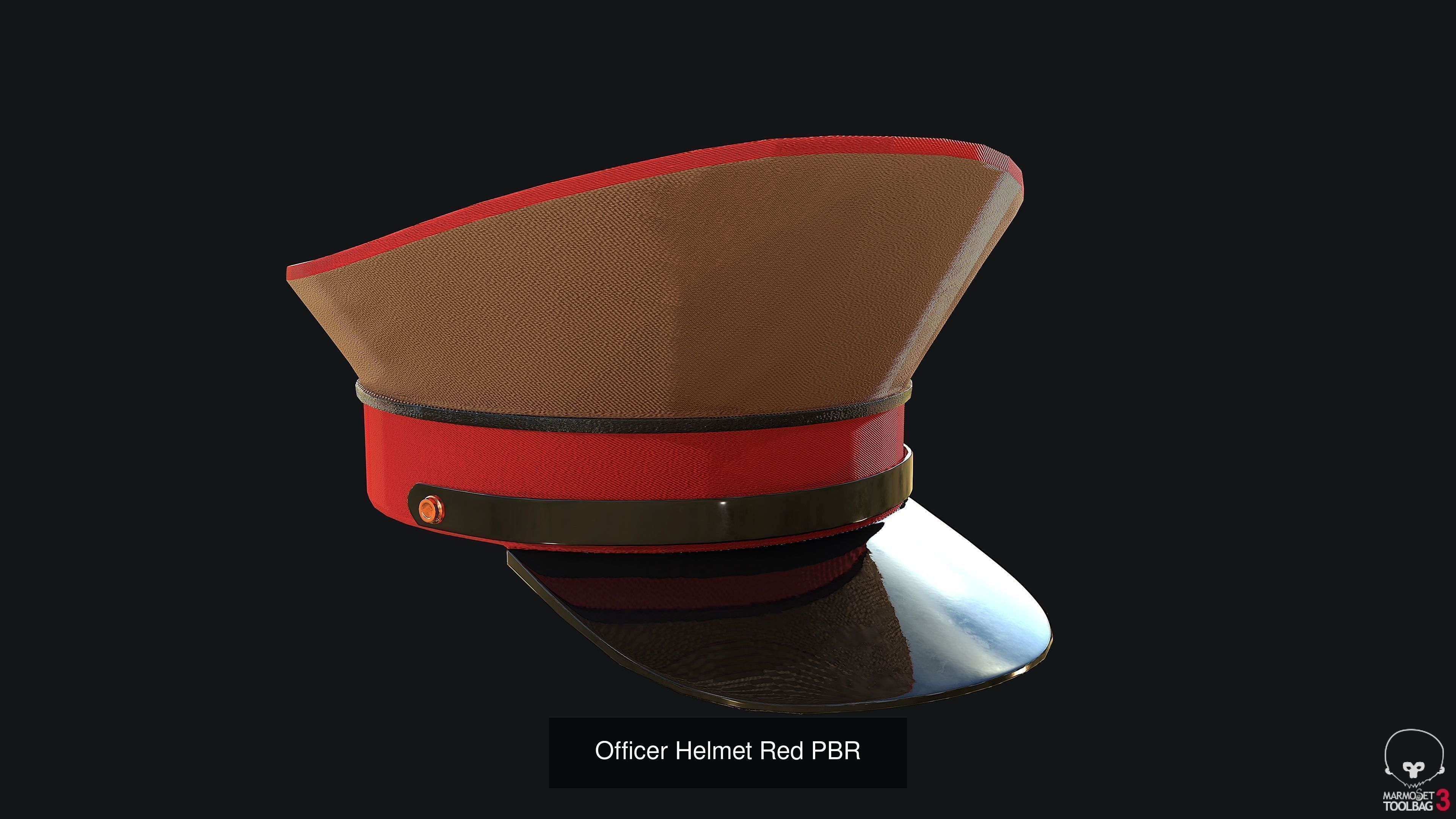 Officer Cap PACK PBR 3D Model Collection_10