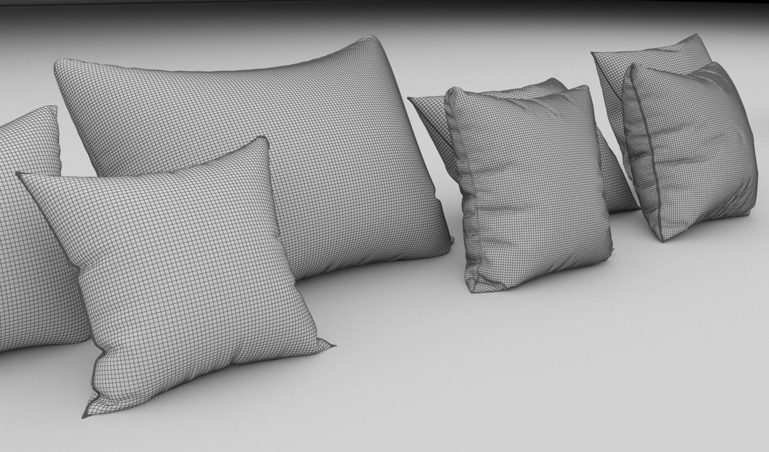 15 Pillows in one set 3D model_8
