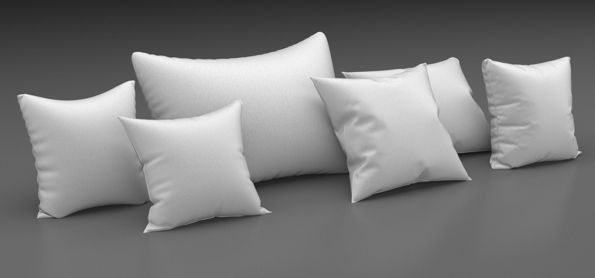 15 Pillows in one set 3D model_3