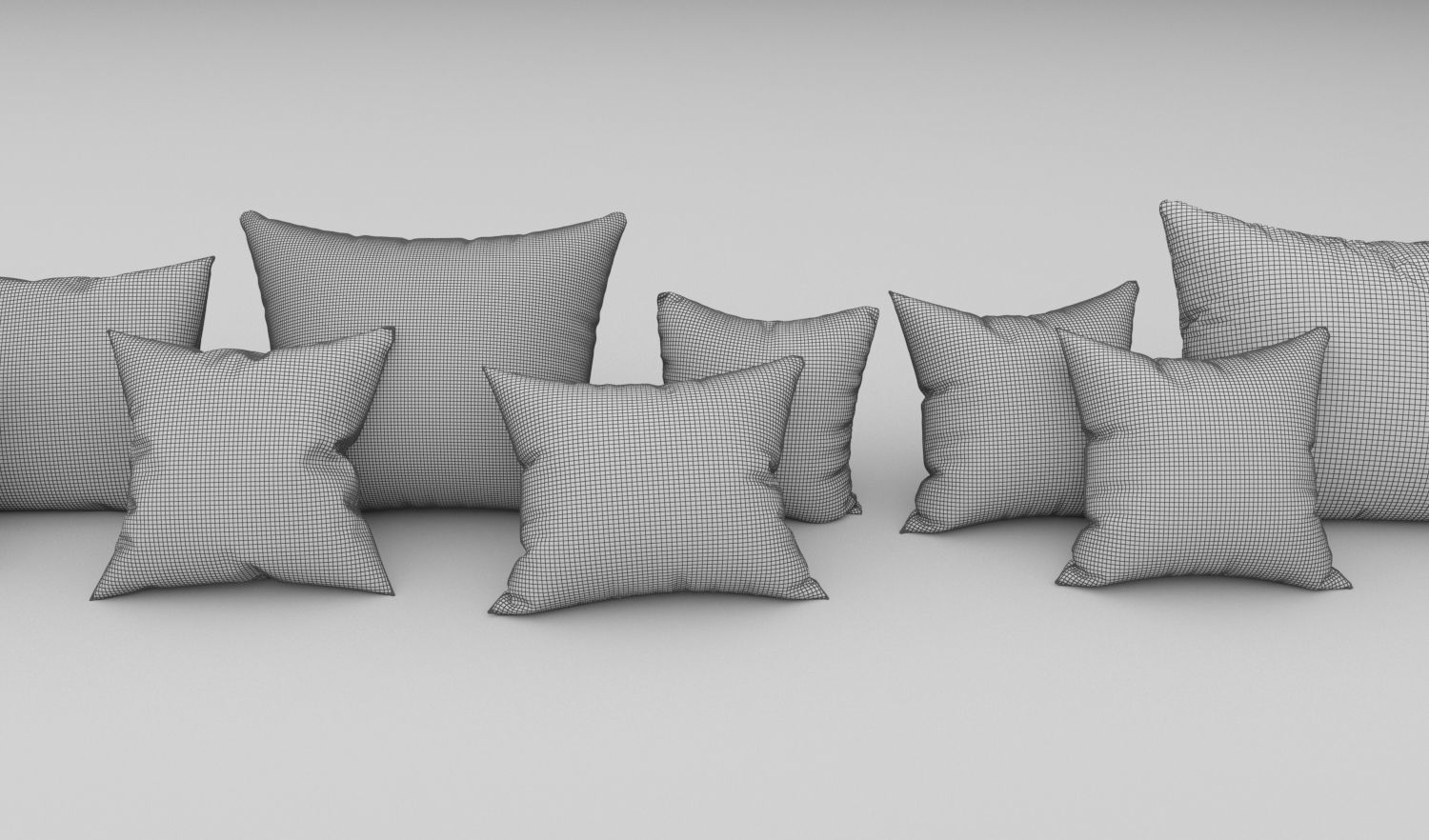 15 Pillows in one set 3D model_7