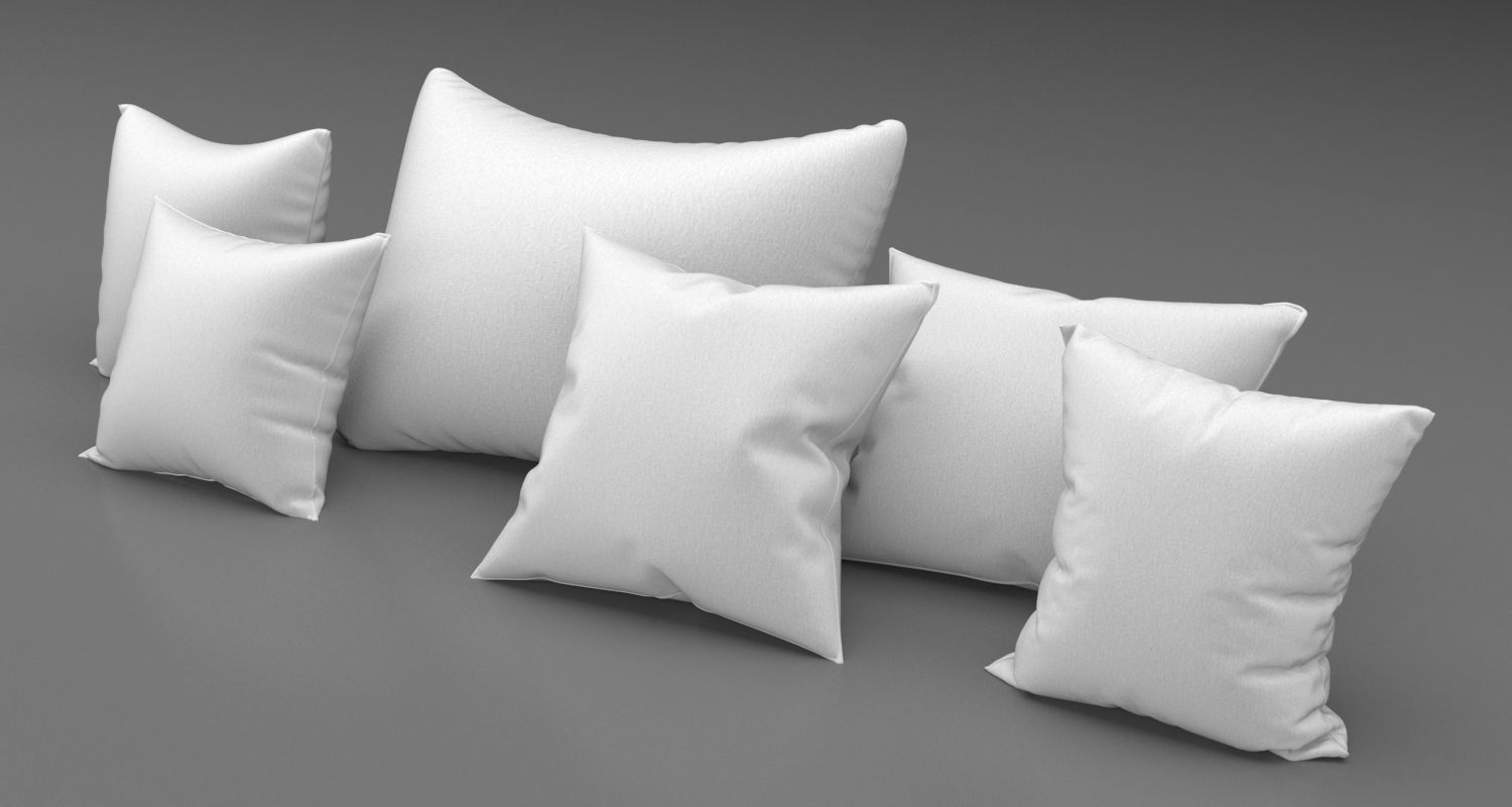 15 Pillows in one set 3D model_4