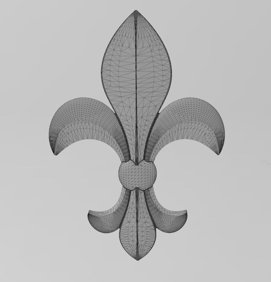 Heraldic lily relief for woodworking and plaster moldings 3D print model_11
