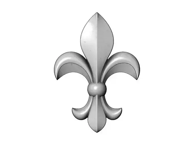 Heraldic lily relief for woodworking and plaster moldings 3D print model