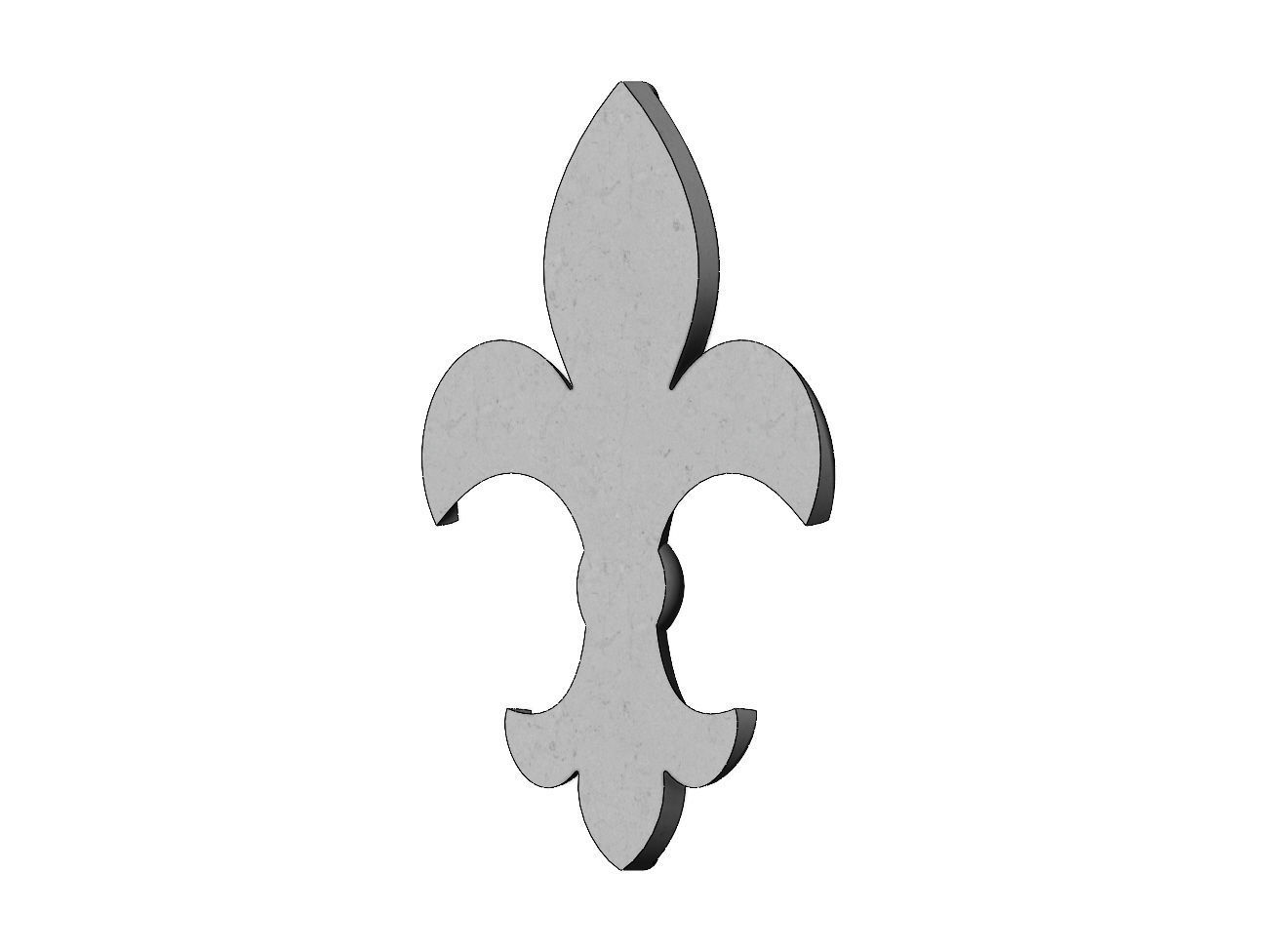 Heraldic lily relief for woodworking and plaster moldings 3D print model_8