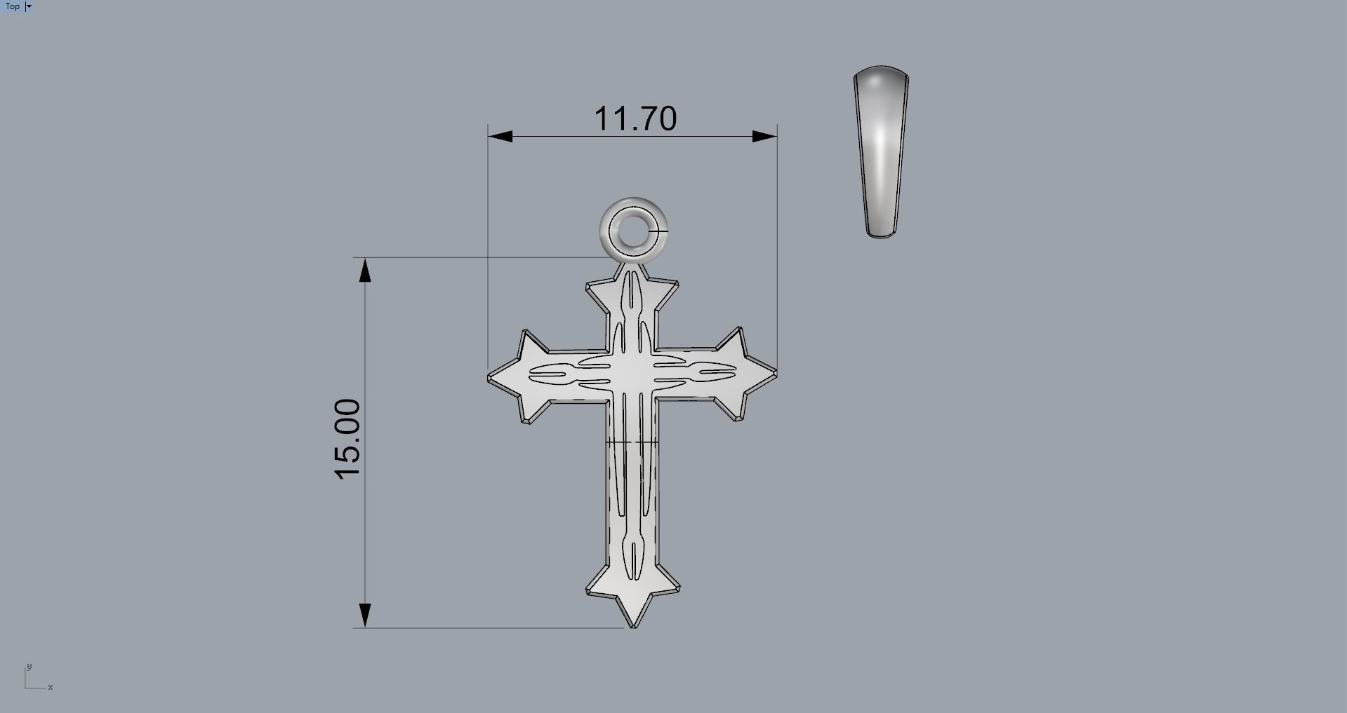 JESUS CROSS GOLD PENDANT 3D print model_7