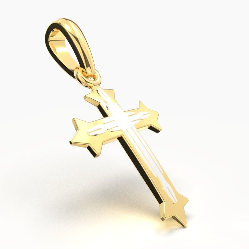 JESUS CROSS GOLD PENDANT 3D print model_4