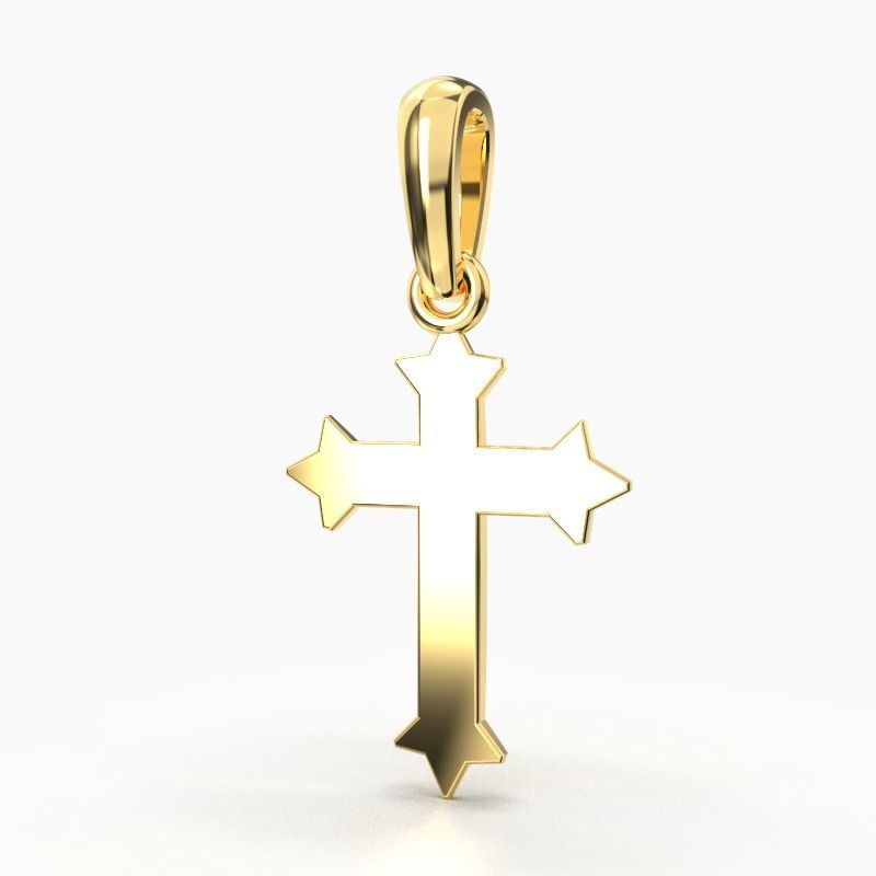 JESUS CROSS GOLD PENDANT 3D print model_3