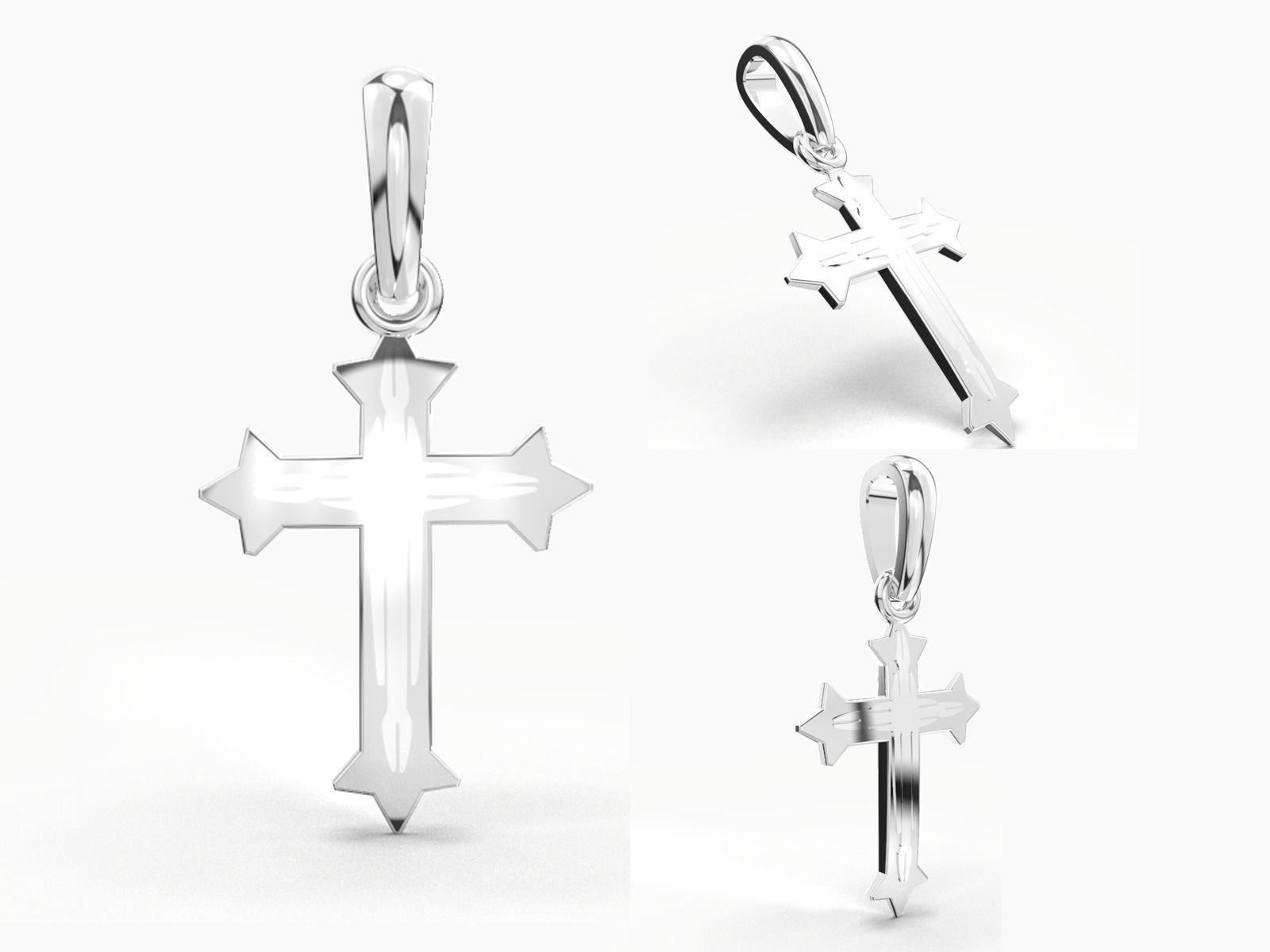 JESUS CROSS GOLD PENDANT 3D print model_9