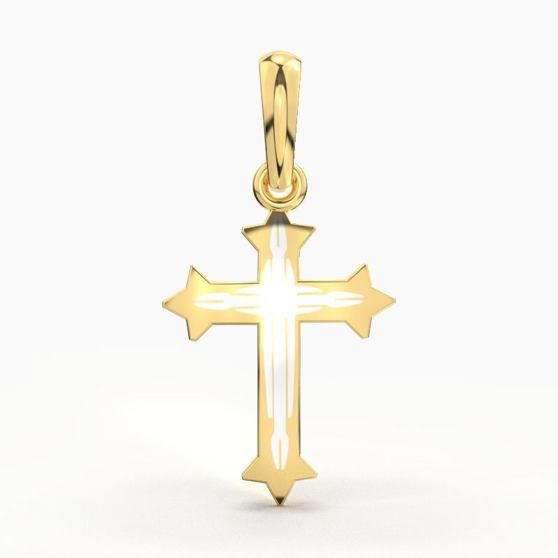 JESUS CROSS GOLD PENDANT 3D print model_1