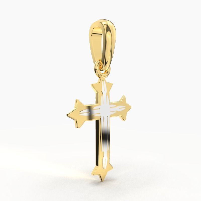 JESUS CROSS GOLD PENDANT 3D print model_5