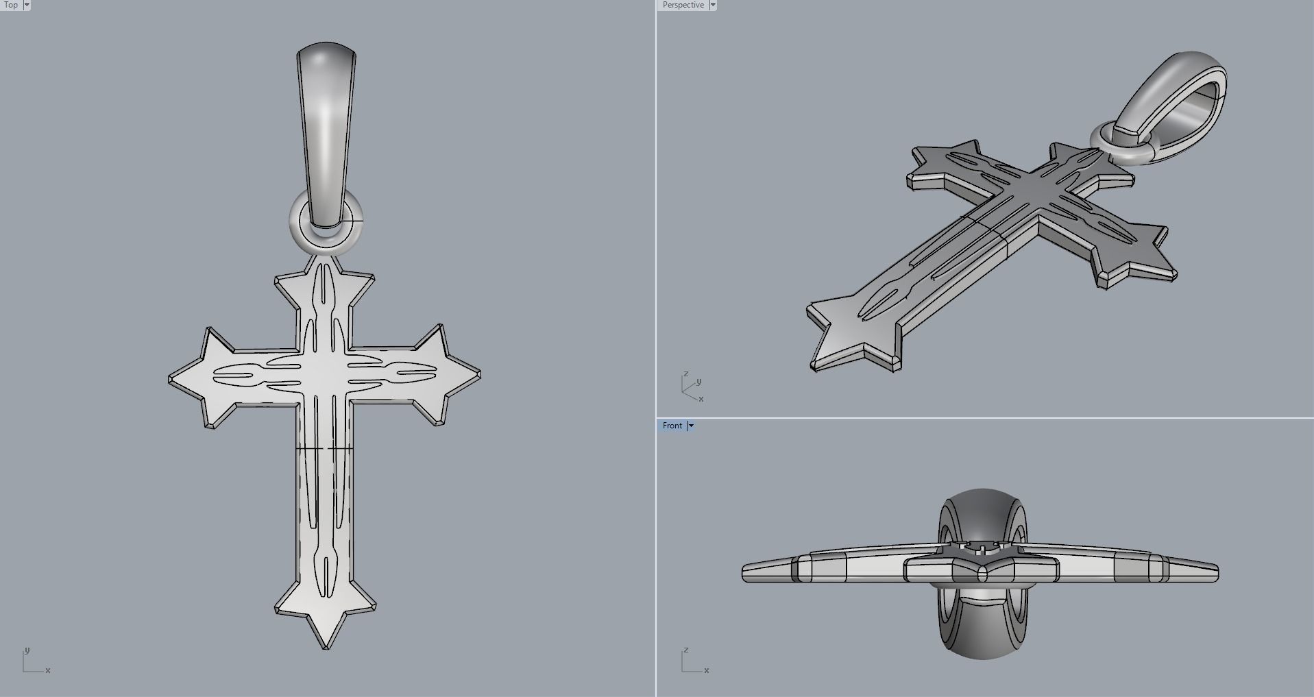JESUS CROSS GOLD PENDANT 3D print model_6