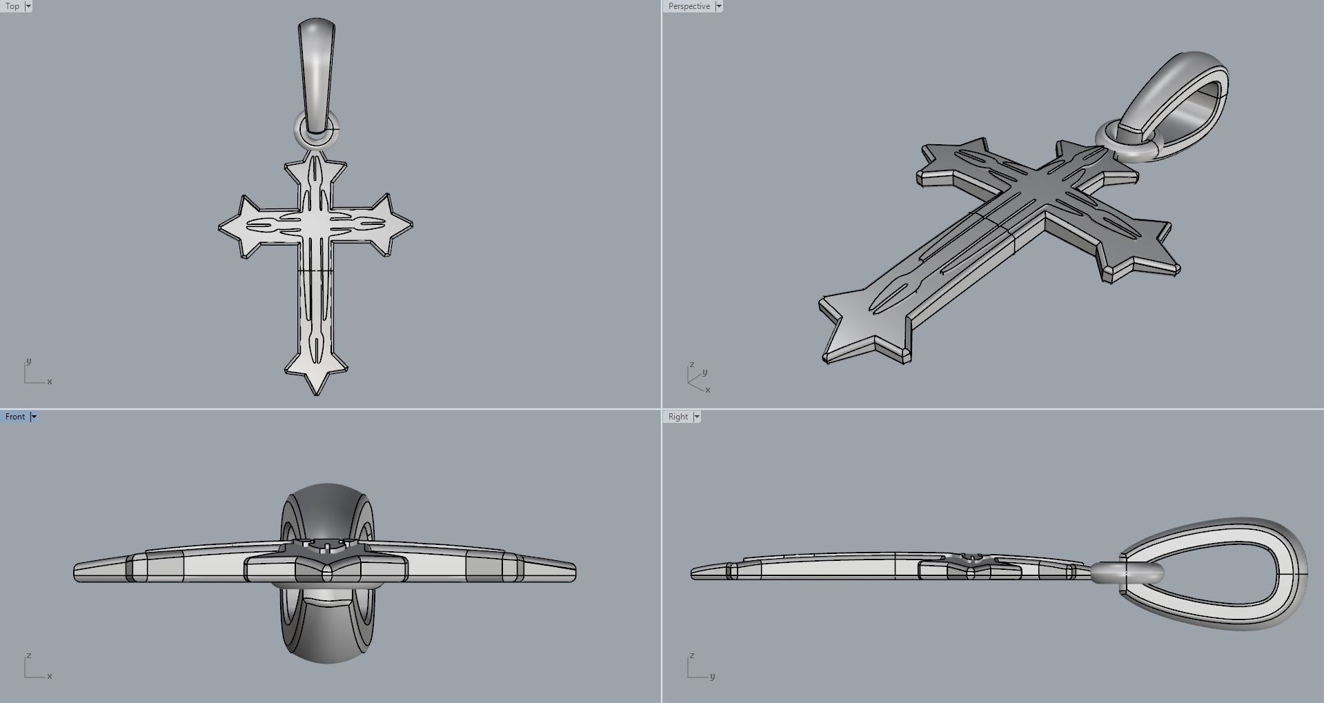 JESUS CROSS GOLD PENDANT 3D print model_8