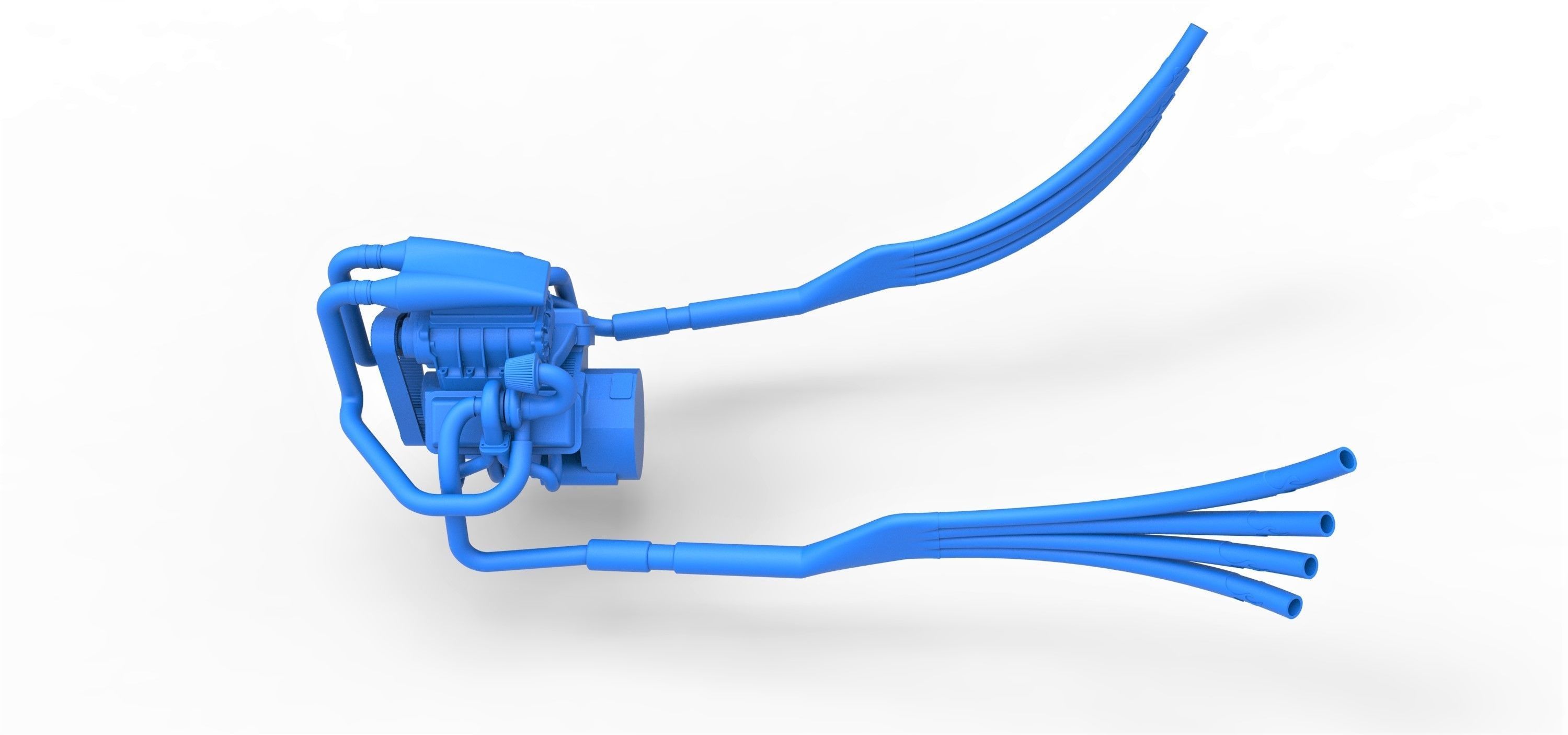 Turbo Engine V8 from Nux car Scale 1 to 25 3D print model_5