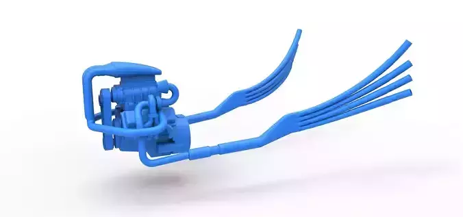 Turbo Engine V8 from Nux car Scale 1 to 25 3D print model