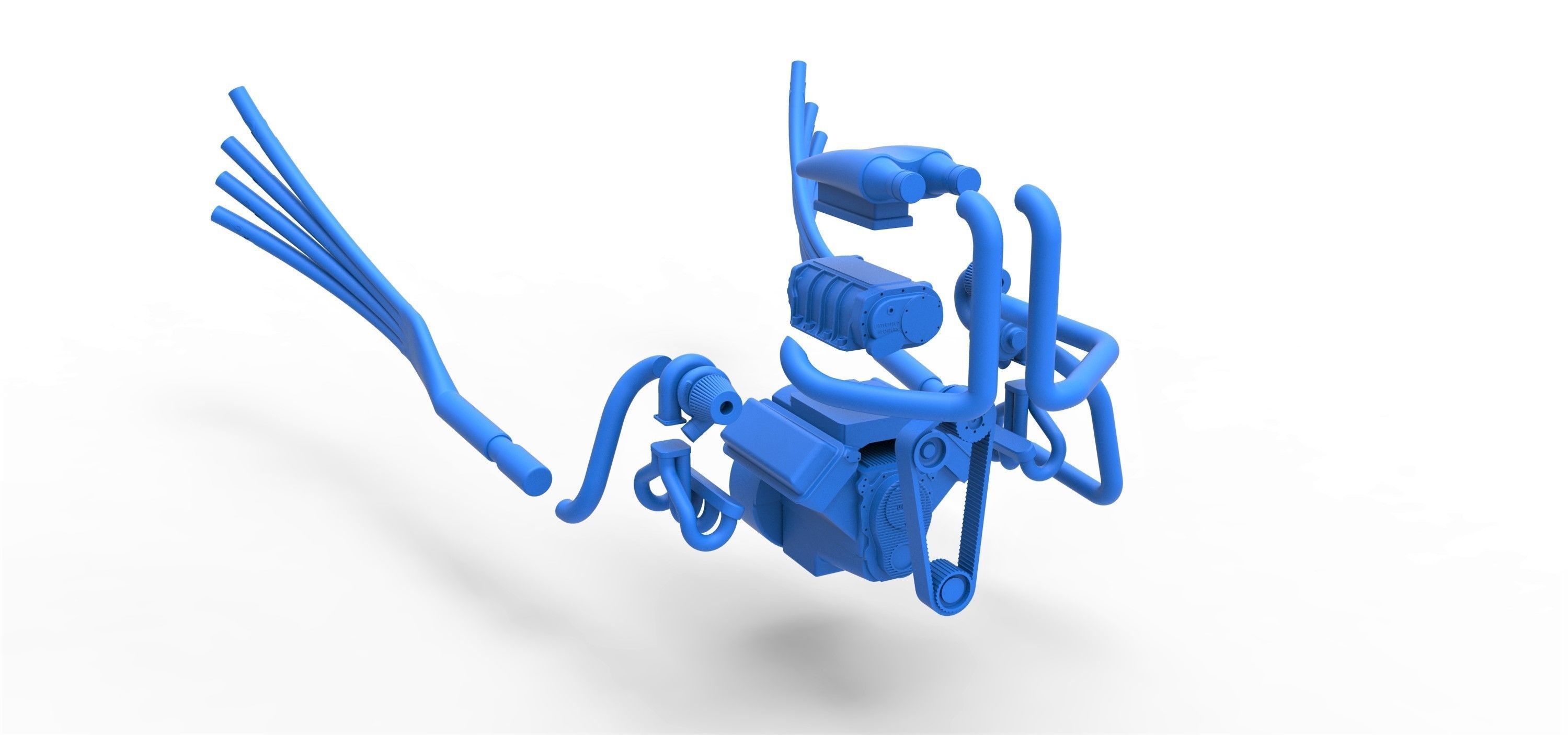 Turbo Engine V8 from Nux car Scale 1 to 25 3D print model_14