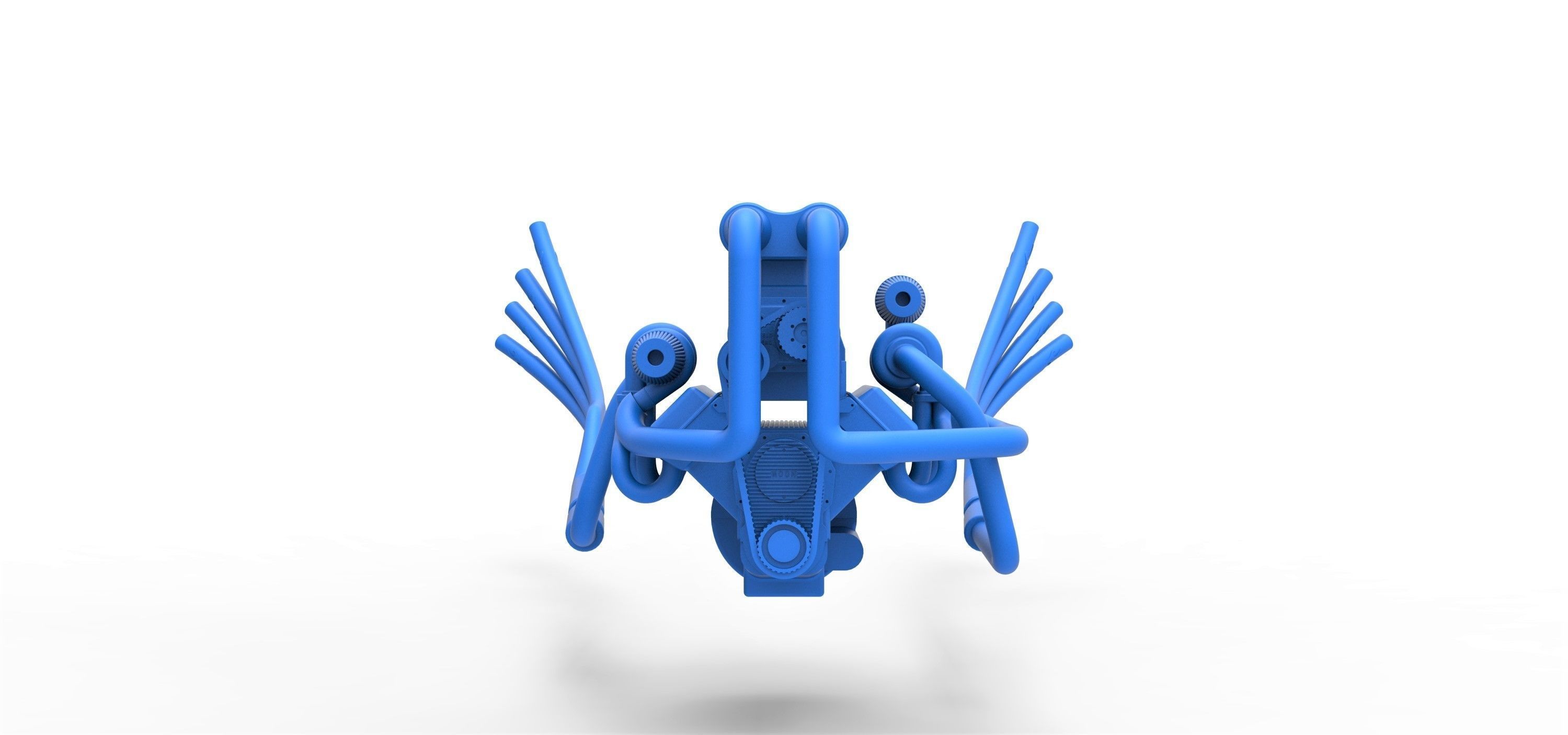 Turbo Engine V8 from Nux car Scale 1 to 25 3D print model_3