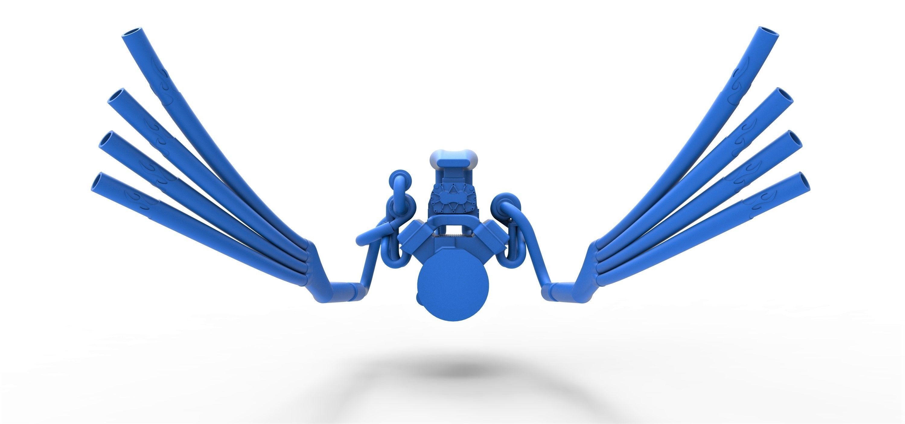 Turbo Engine V8 from Nux car Scale 1 to 25 3D print model_8