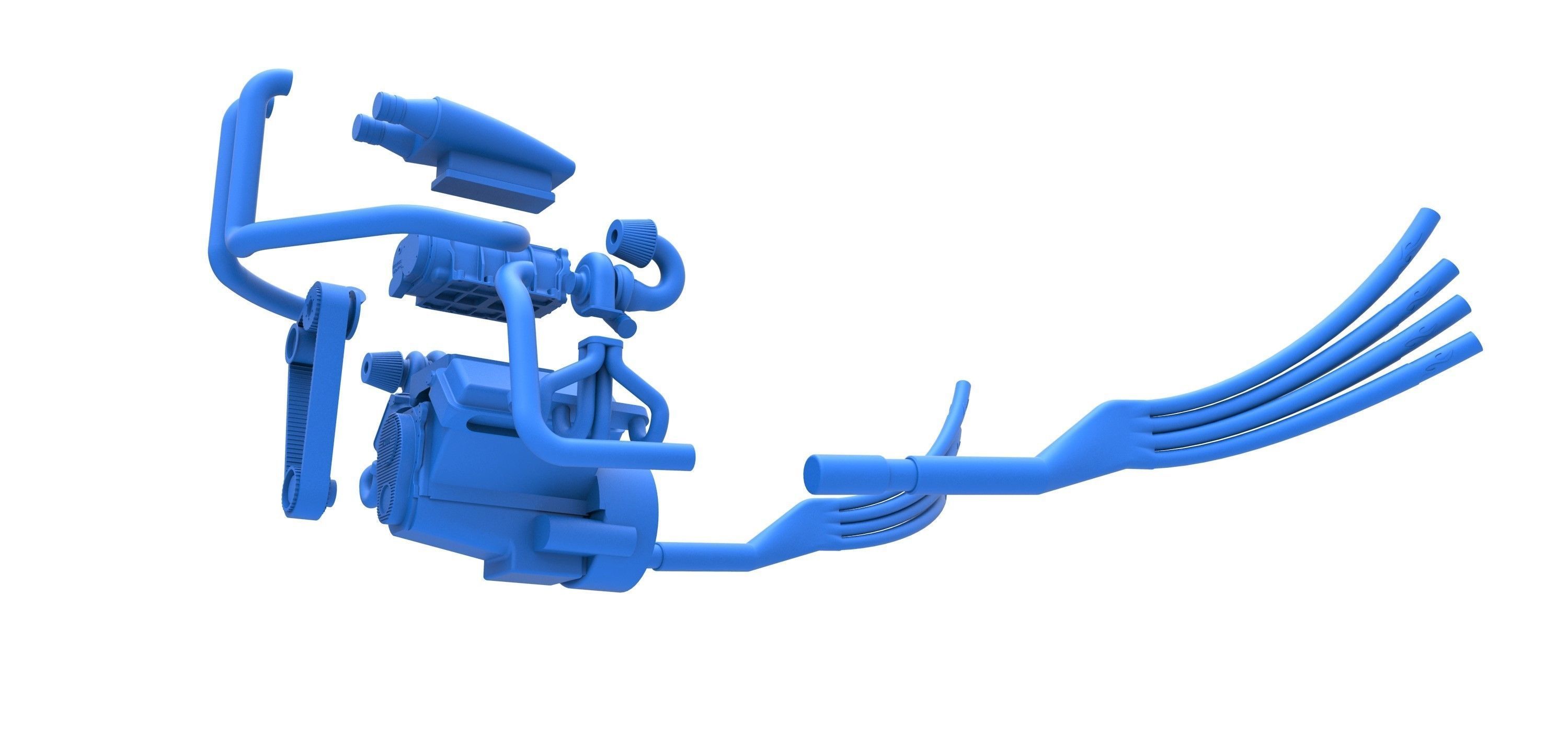 Turbo Engine V8 from Nux car Scale 1 to 25 3D print model_12