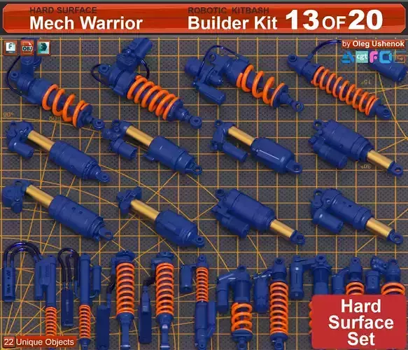 Mech Warrior Hard Surface Kitbash 13 of 20 3D model