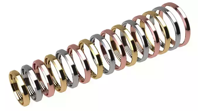 Chamfer Wedding Band 3 mm wide