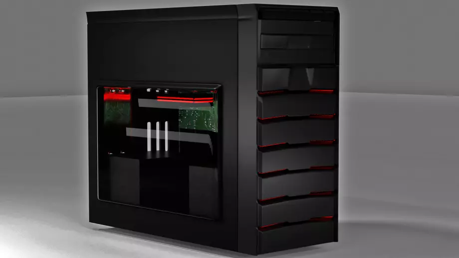 Gaming system block pc 3D model_0