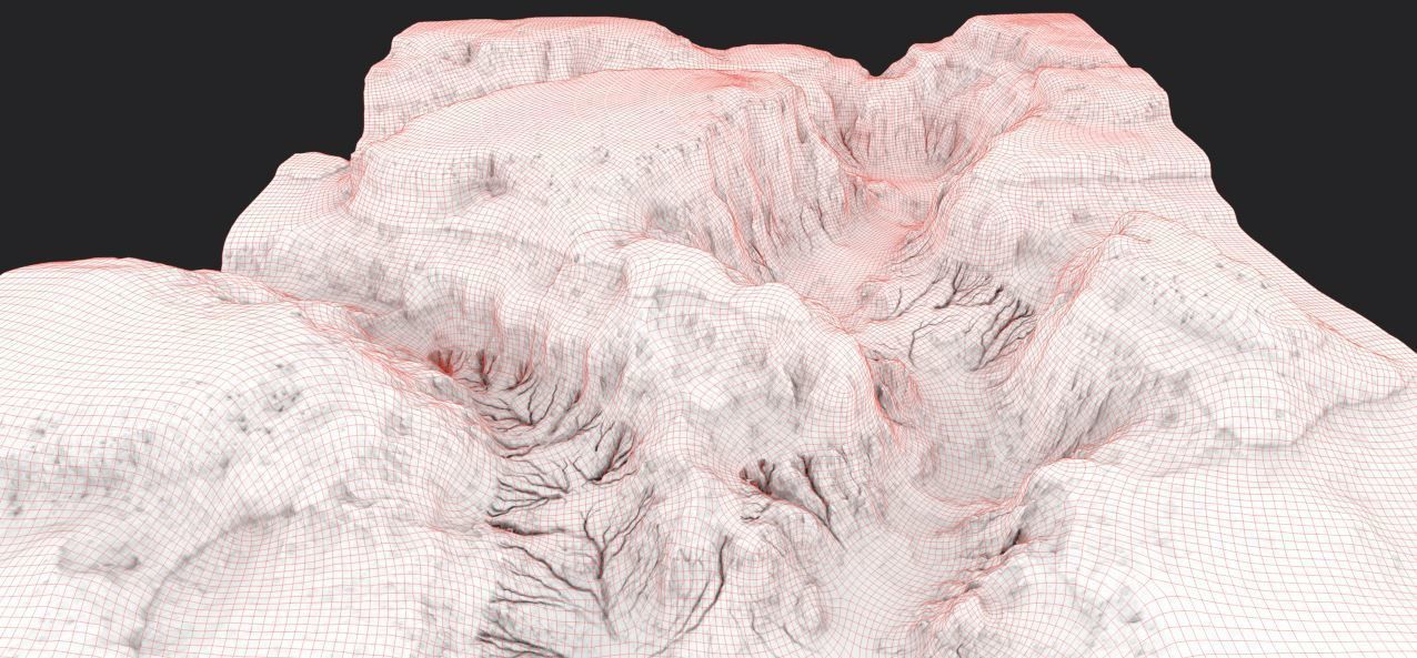 PBR Detailed Canyon Valley Landscape Low-poly 3D model Low-poly 3D model_7