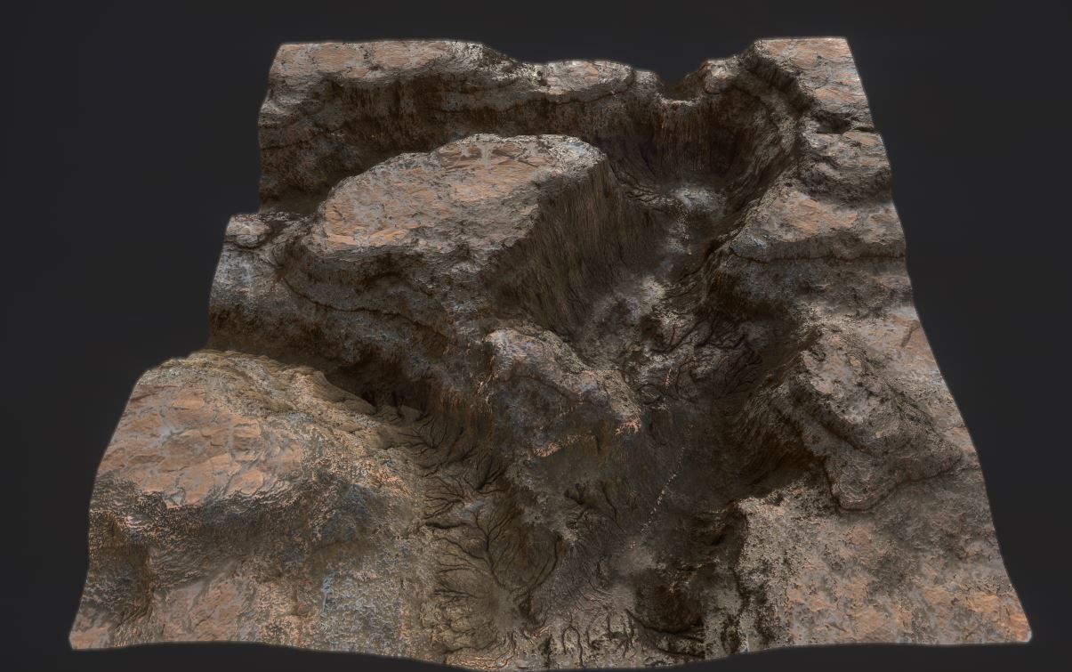 PBR Detailed Canyon Valley Landscape Low-poly 3D model Low-poly 3D model_4