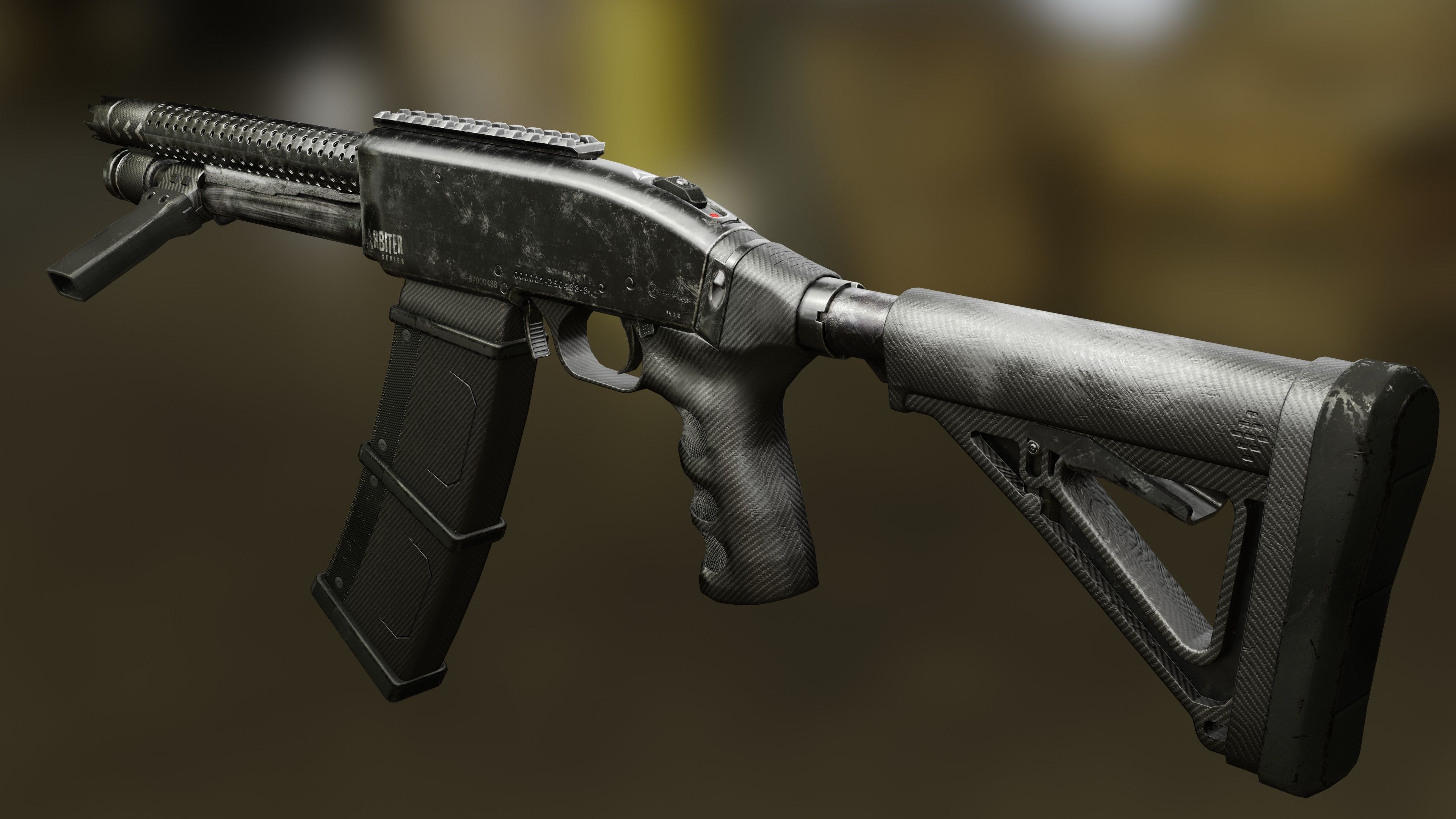 Arbiter Defender  Pump Shotgun Low-poly 3D model_2