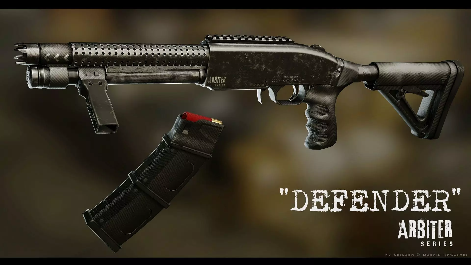 Arbiter Defender  Pump Shotgun Low-poly 3D model_0