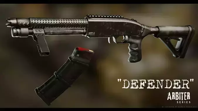 Arbiter Defender  Pump Shotgun Low-poly 3D model