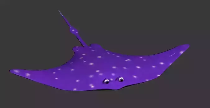 cartoon Ray Low-poly 3D model Low-poly 3D model