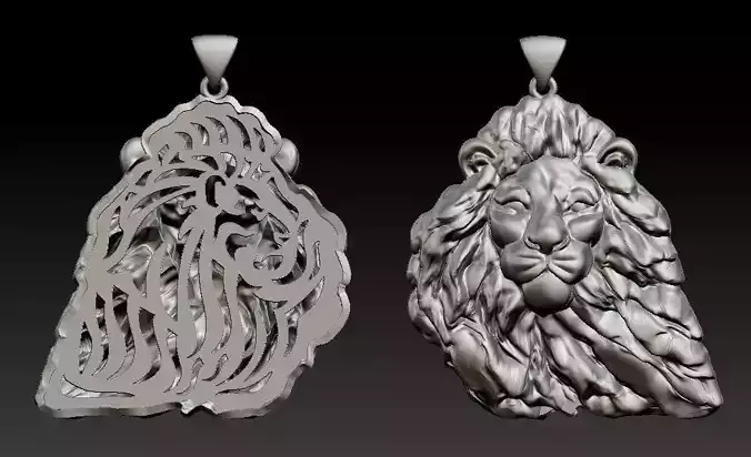 Lion Pendant 3D print model