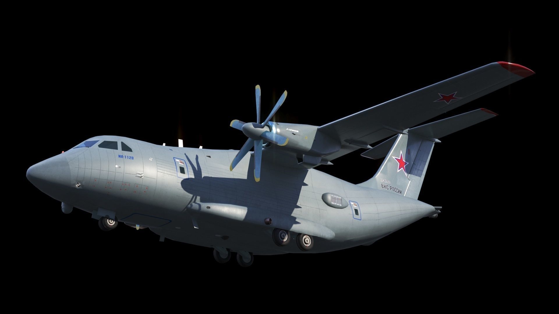 IL-112 military transport aircraft Low-poly 3D model_9