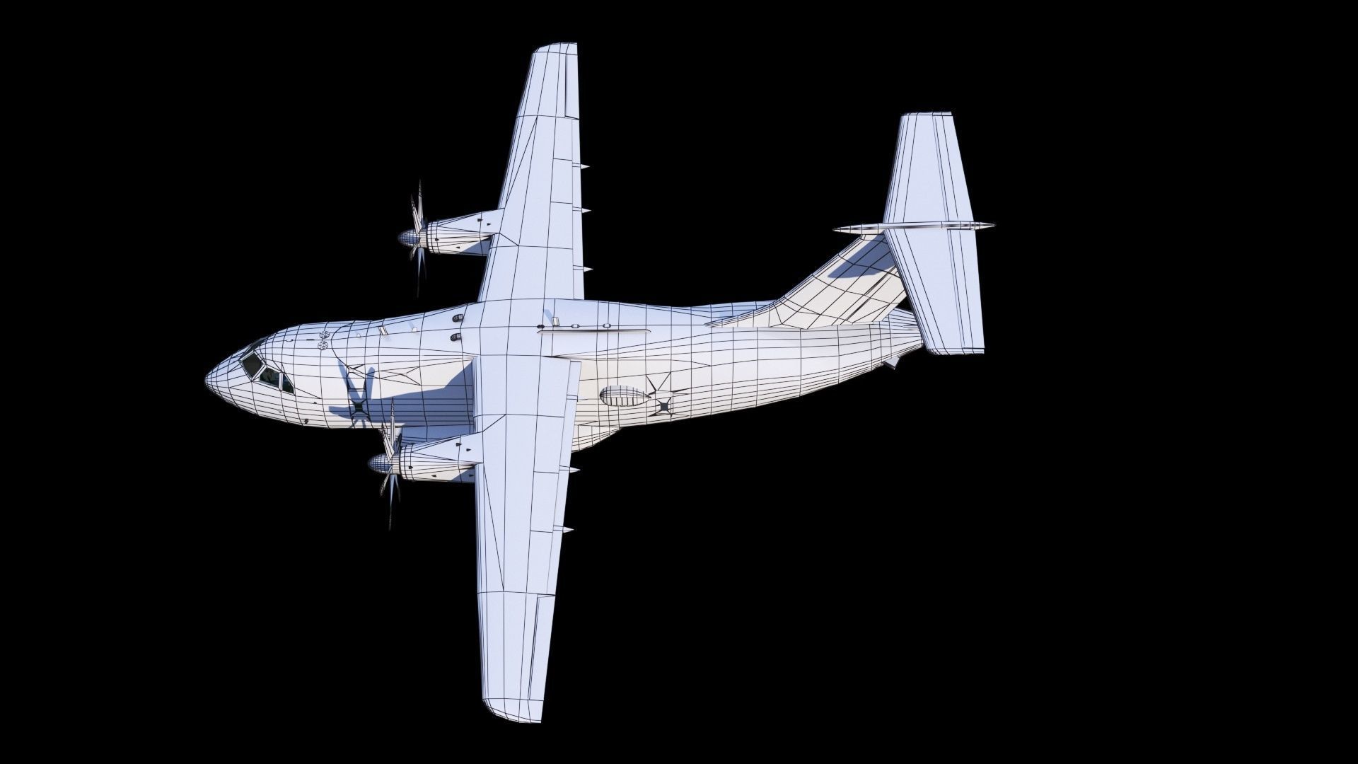 IL-112 military transport aircraft Low-poly 3D model_14