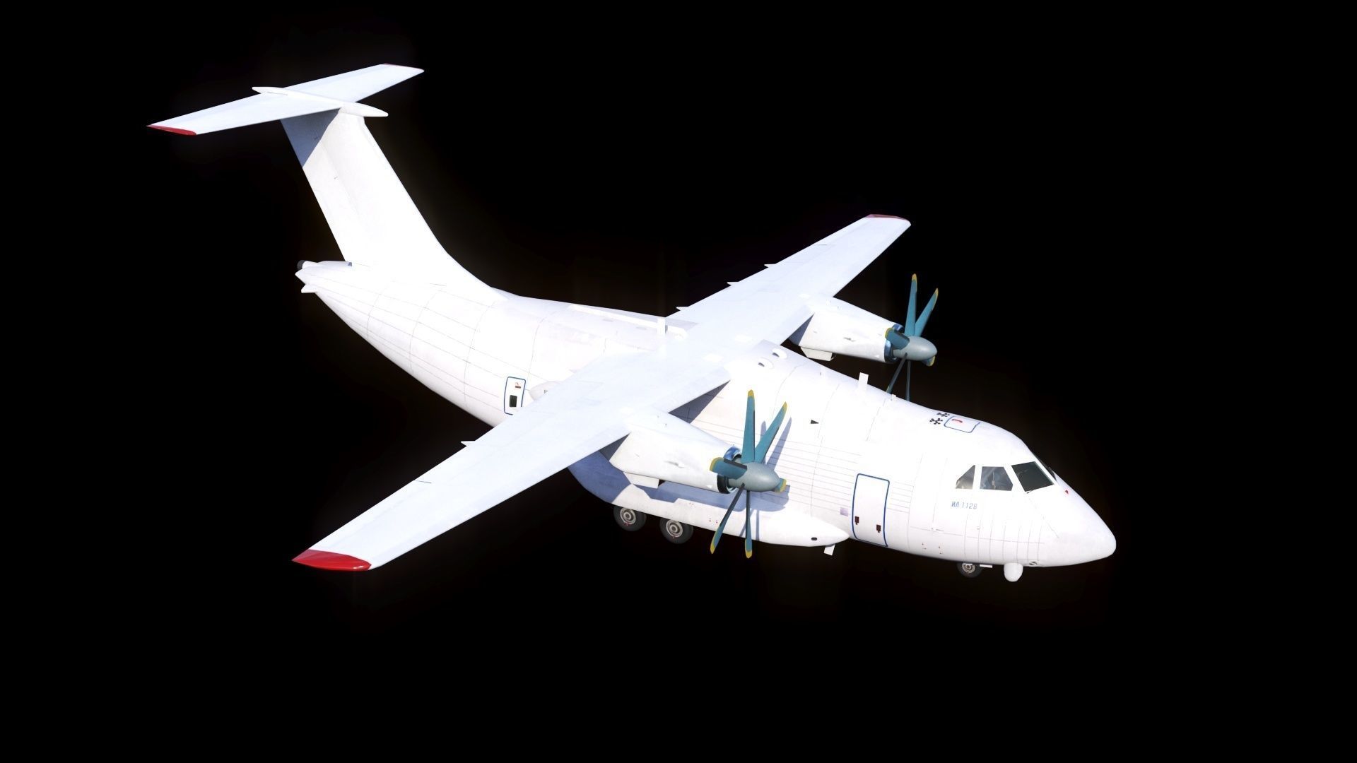 IL-112 military transport aircraft Low-poly 3D model_2