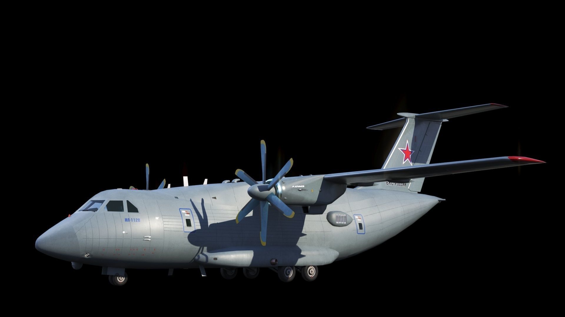 IL-112 military transport aircraft Low-poly 3D model_8