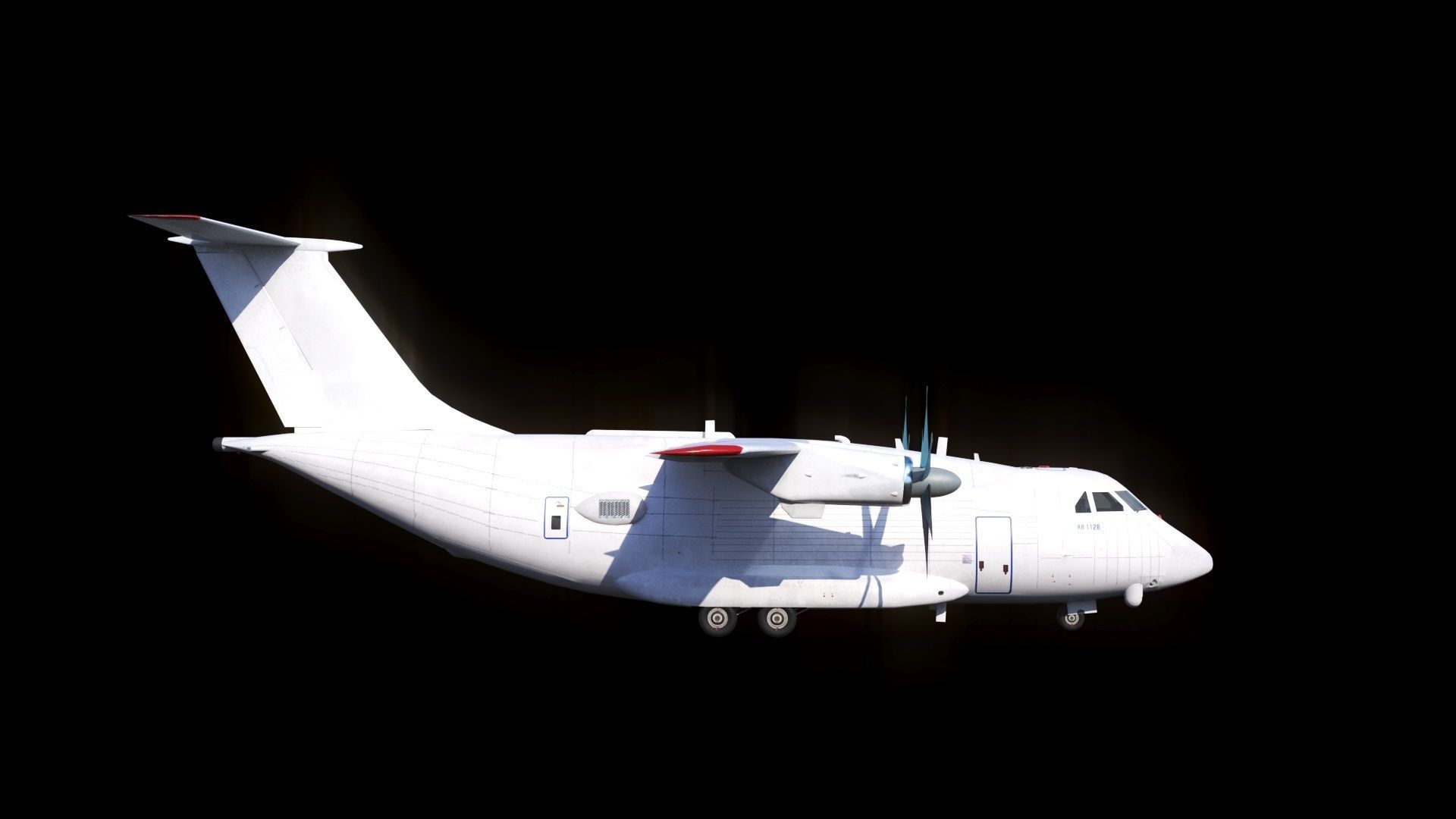IL-112 military transport aircraft Low-poly 3D model_5