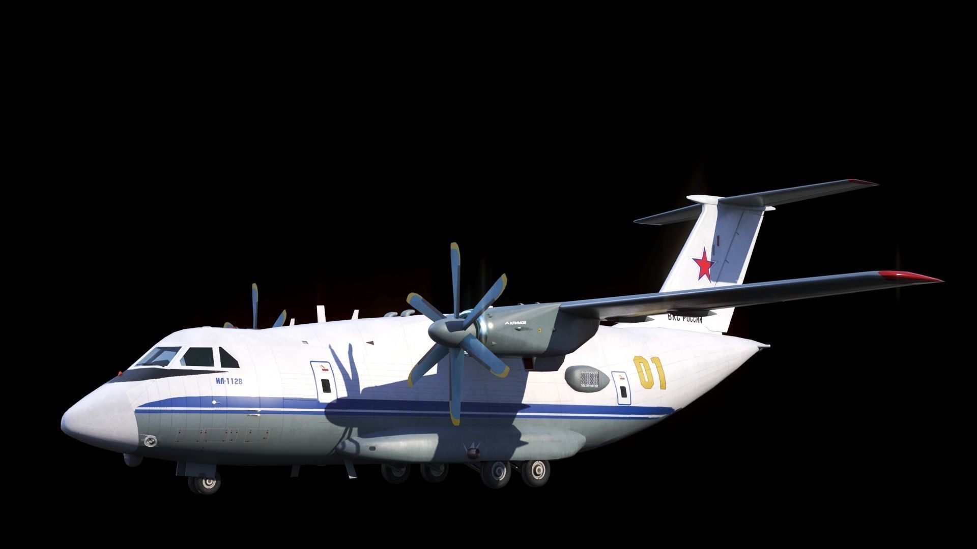 IL-112 military transport aircraft Low-poly 3D model_7