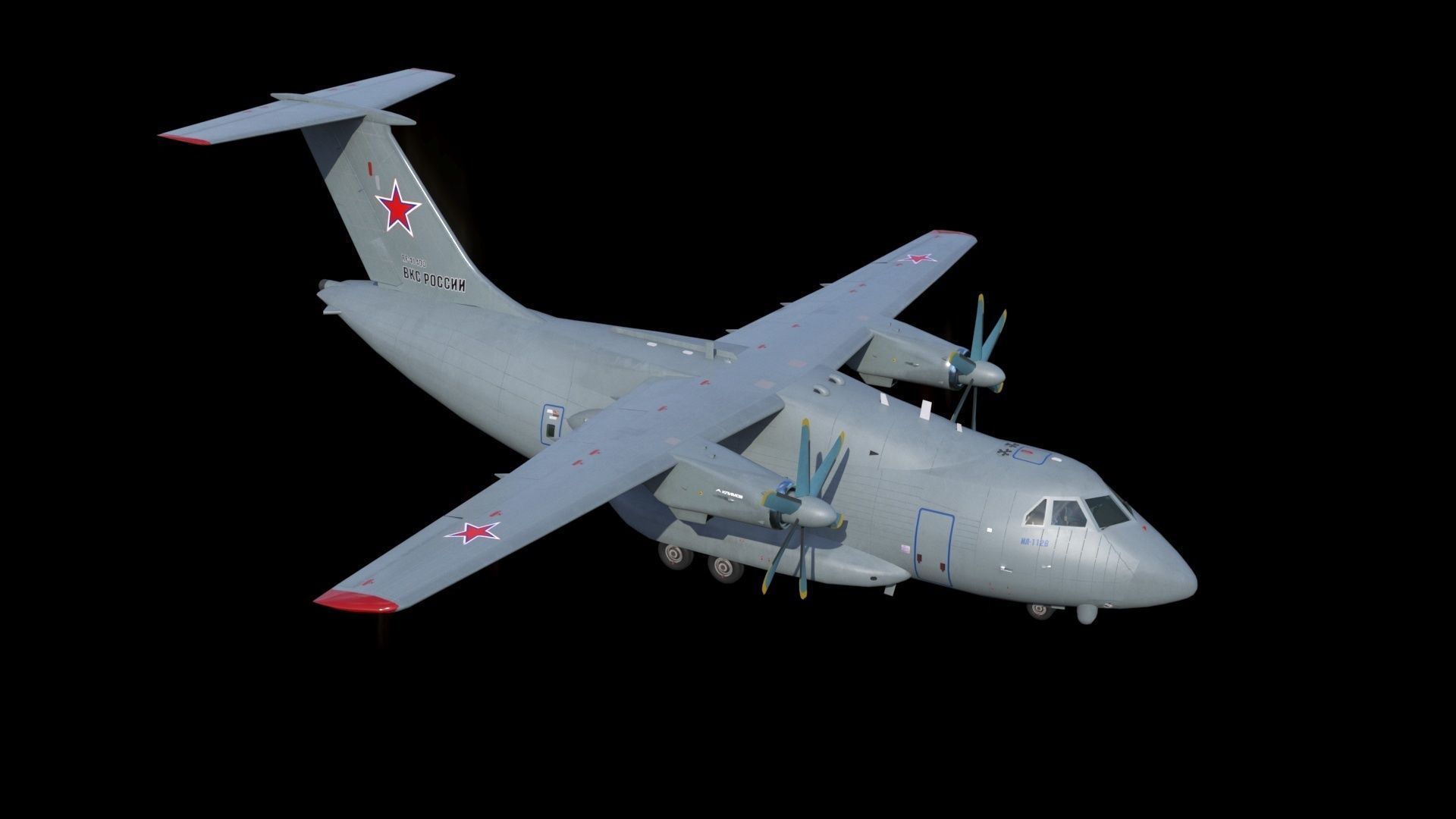 IL-112 military transport aircraft Low-poly 3D model_1