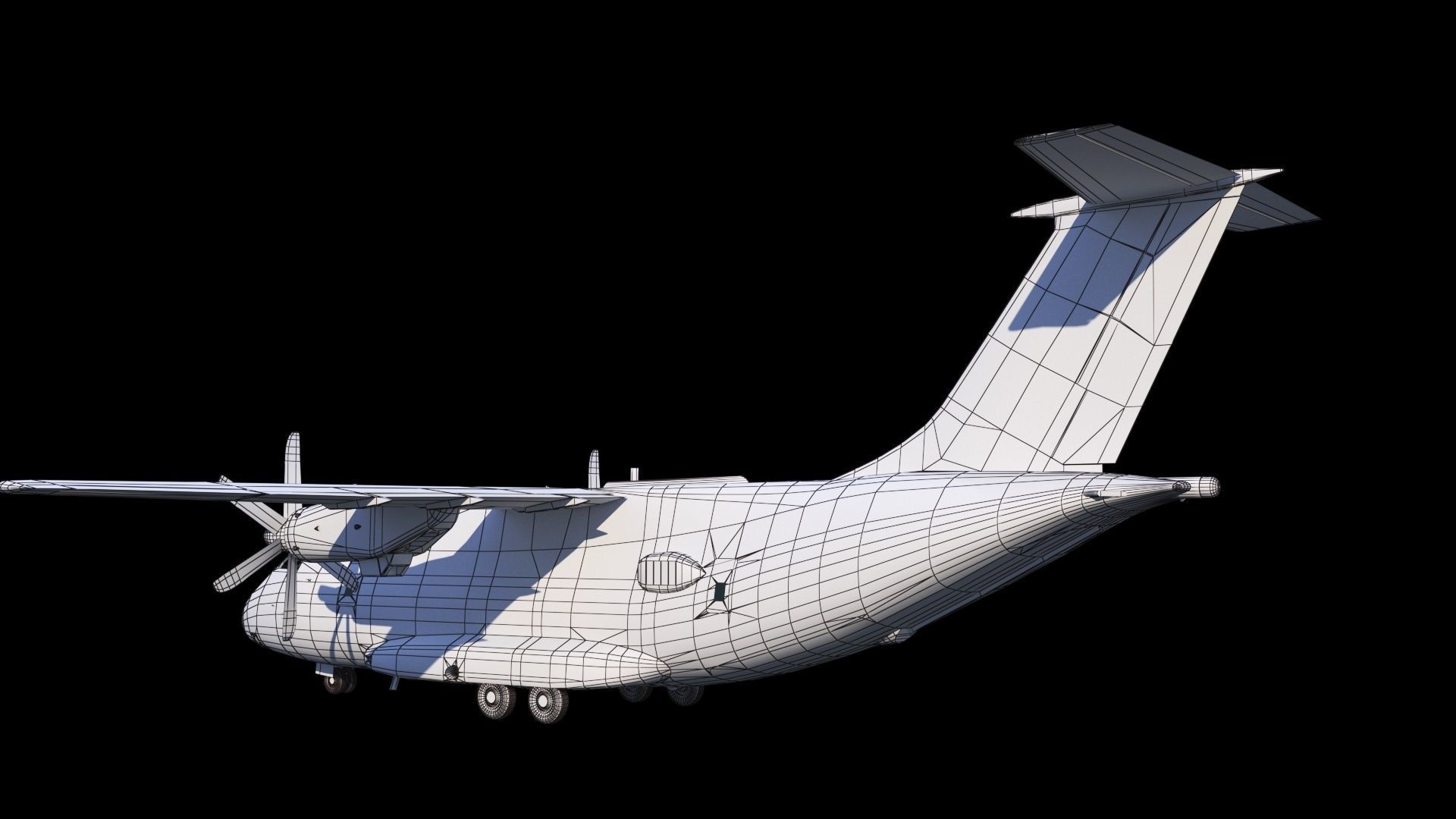 IL-112 military transport aircraft Low-poly 3D model_15