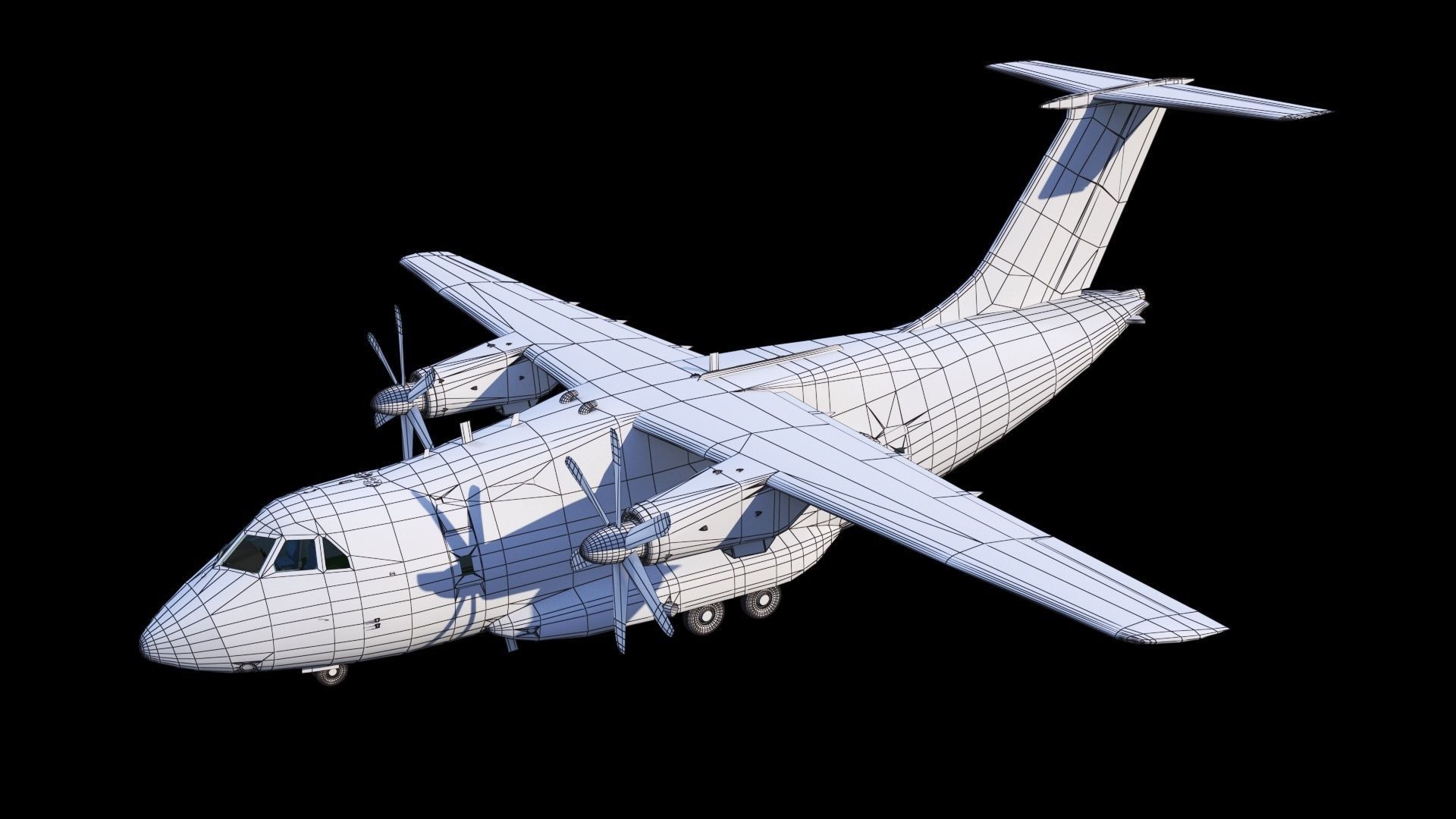 IL-112 military transport aircraft Low-poly 3D model_16
