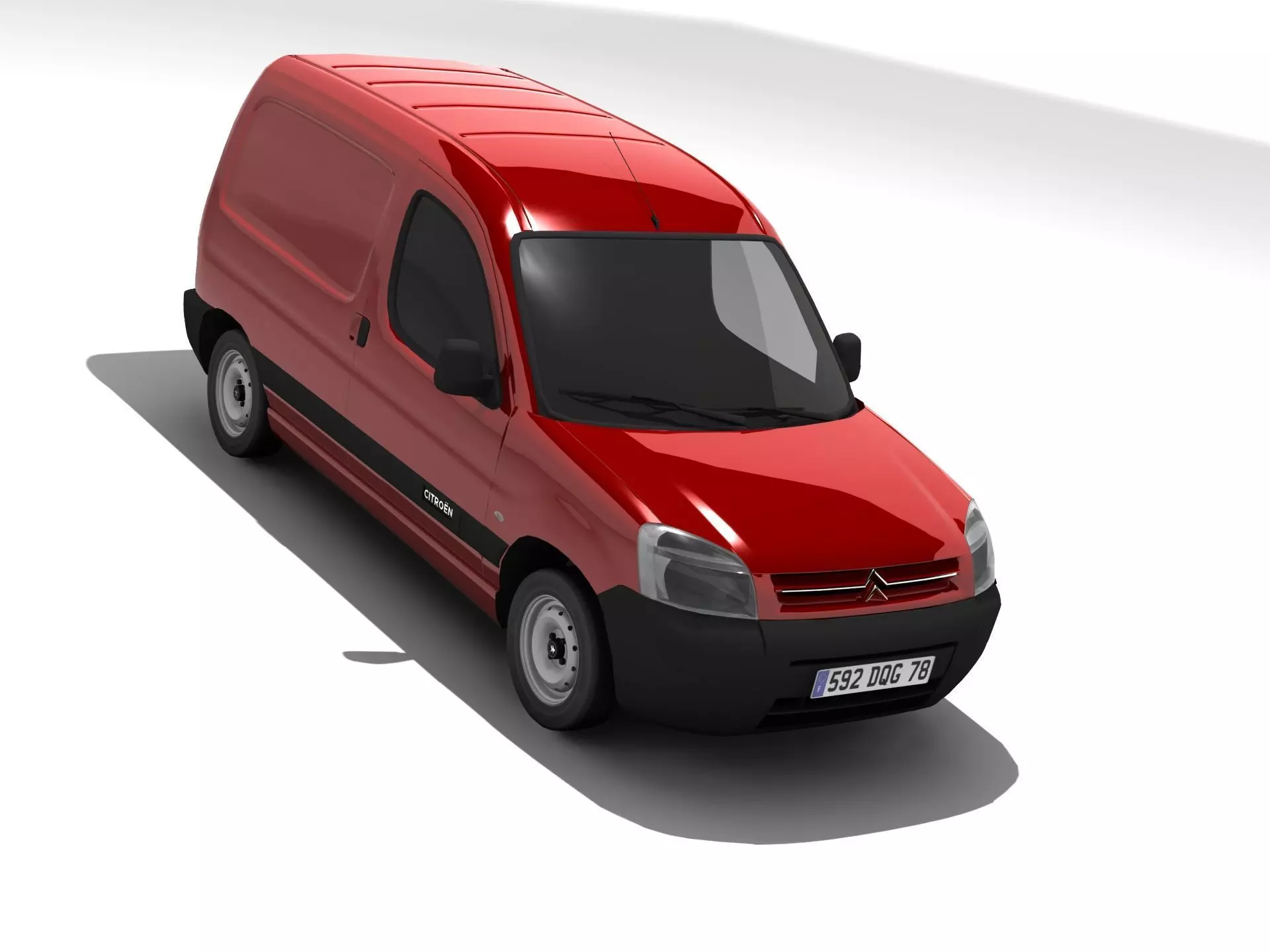 Citroen Berlingo Panel Van Low-poly 3D model_0