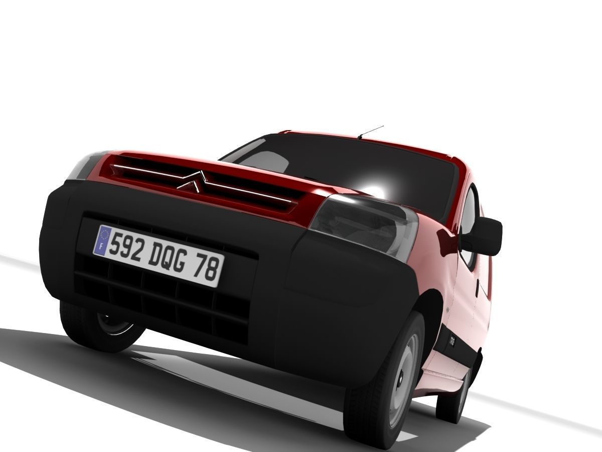 Citroen Berlingo Panel Van Low-poly 3D model_8