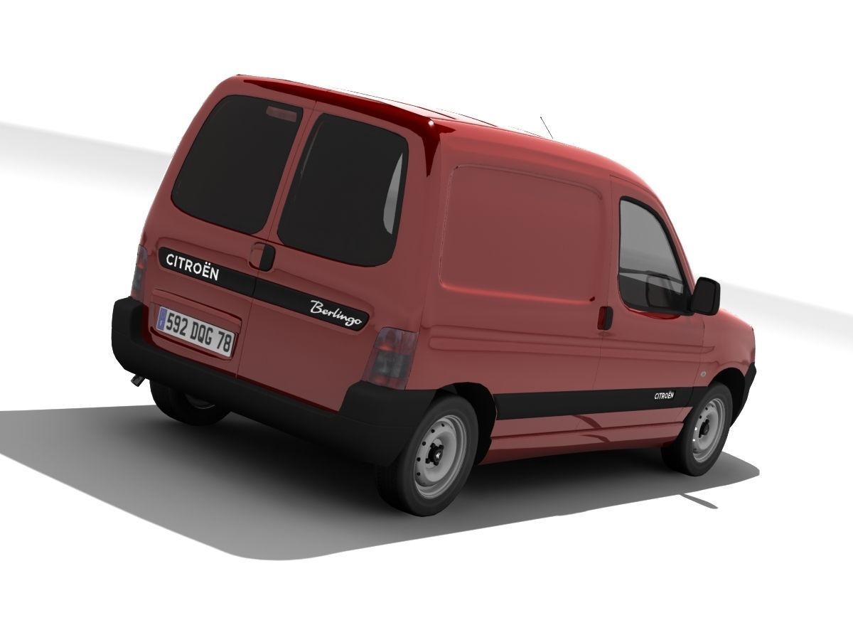 Citroen Berlingo Panel Van Low-poly 3D model_11