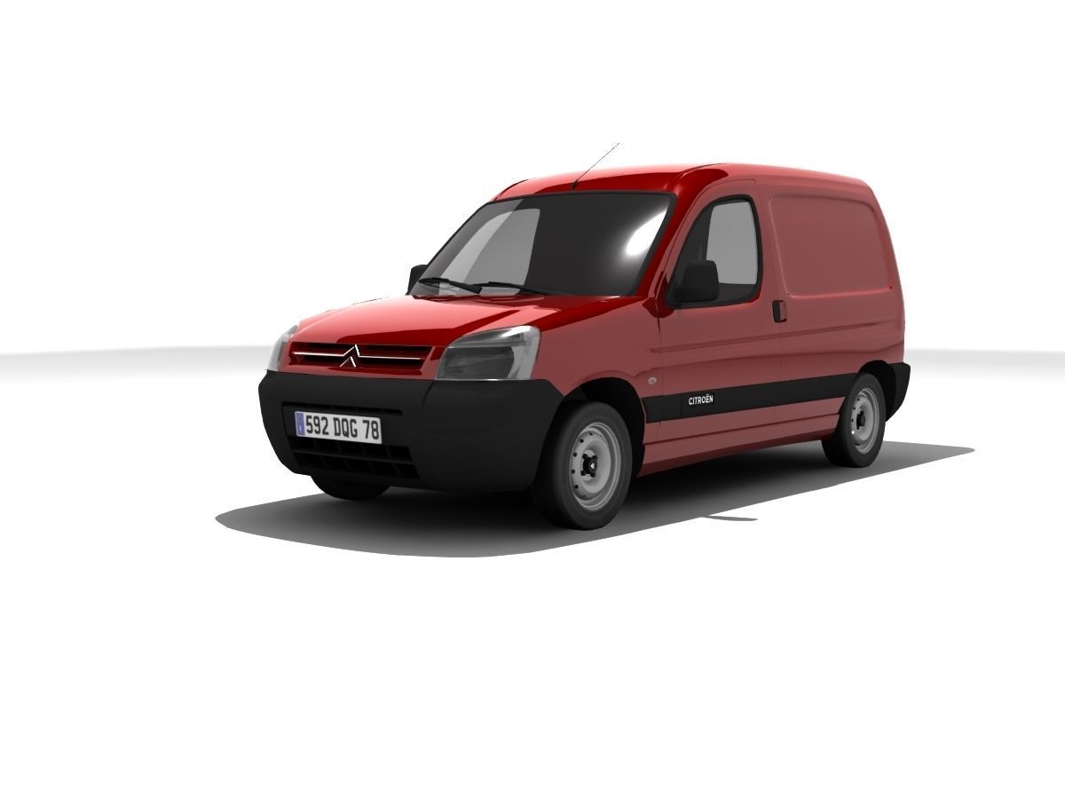 Citroen Berlingo Panel Van Low-poly 3D model_12