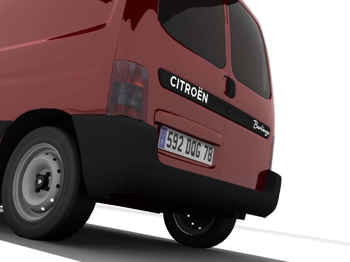 Citroen Berlingo Panel Van Low-poly 3D model_7