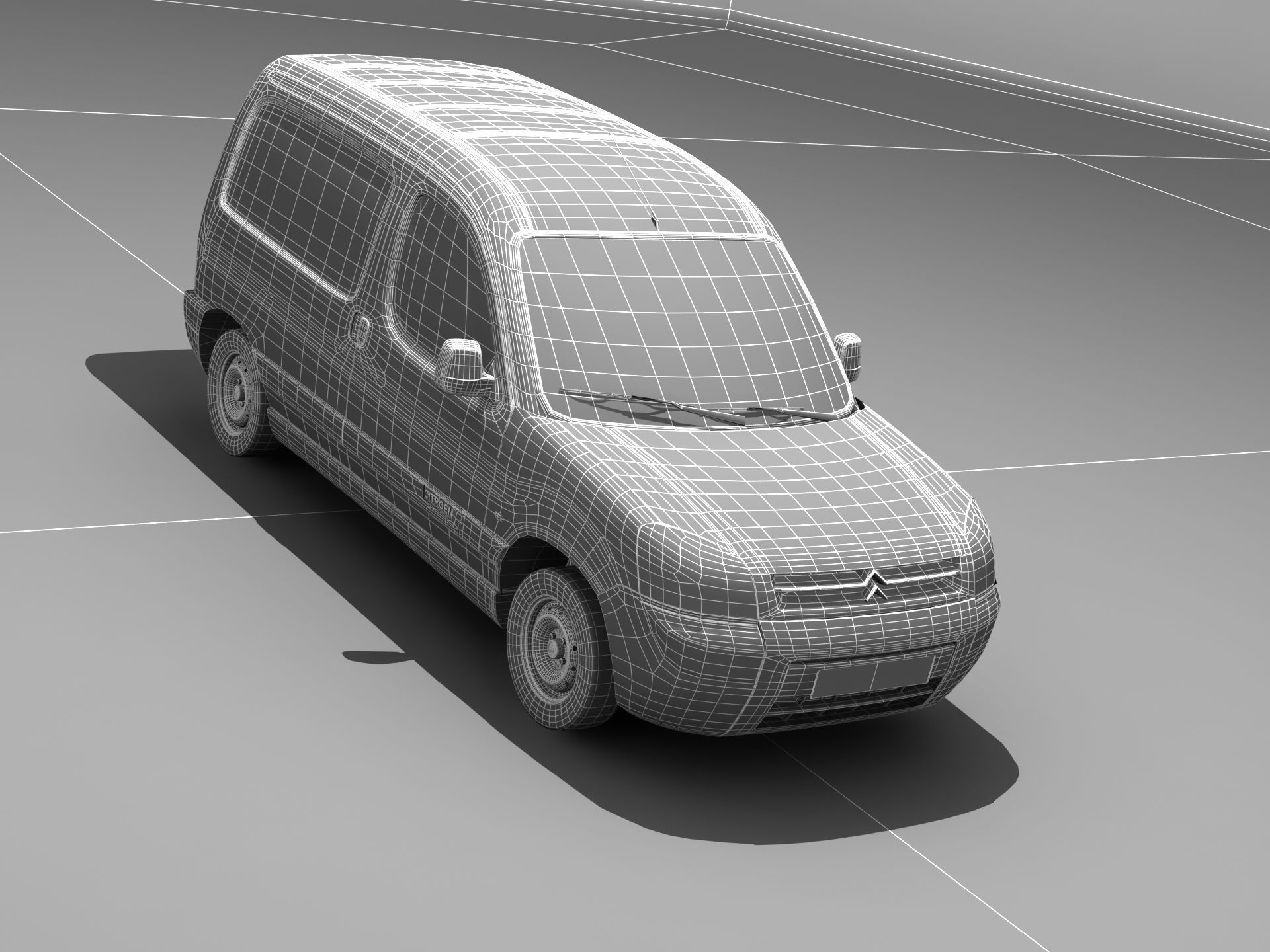 Citroen Berlingo Panel Van Low-poly 3D model_23