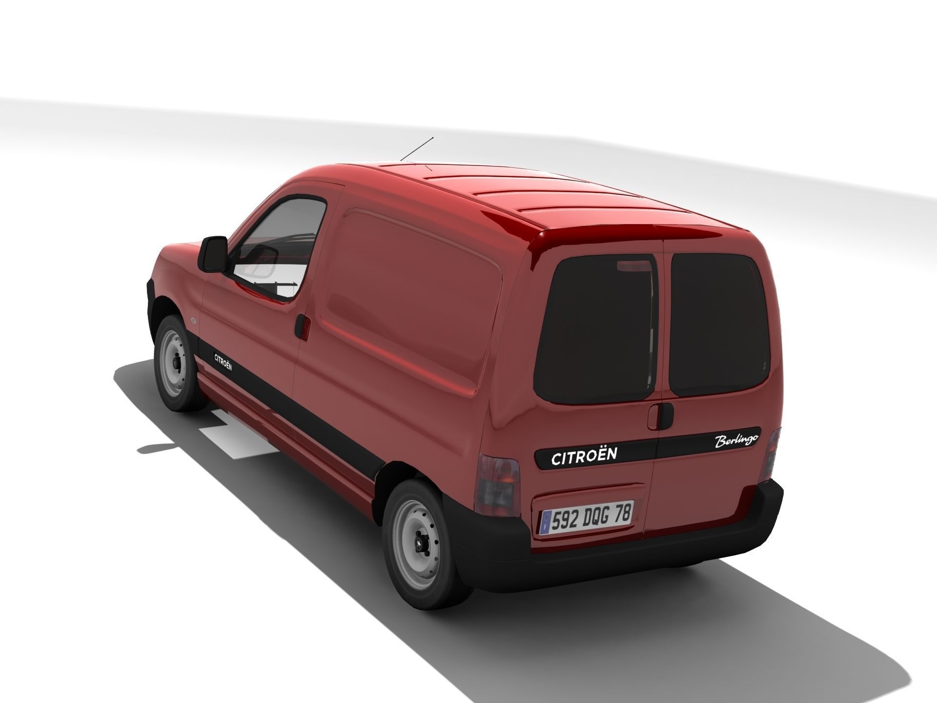 Citroen Berlingo Panel Van Low-poly 3D model_1