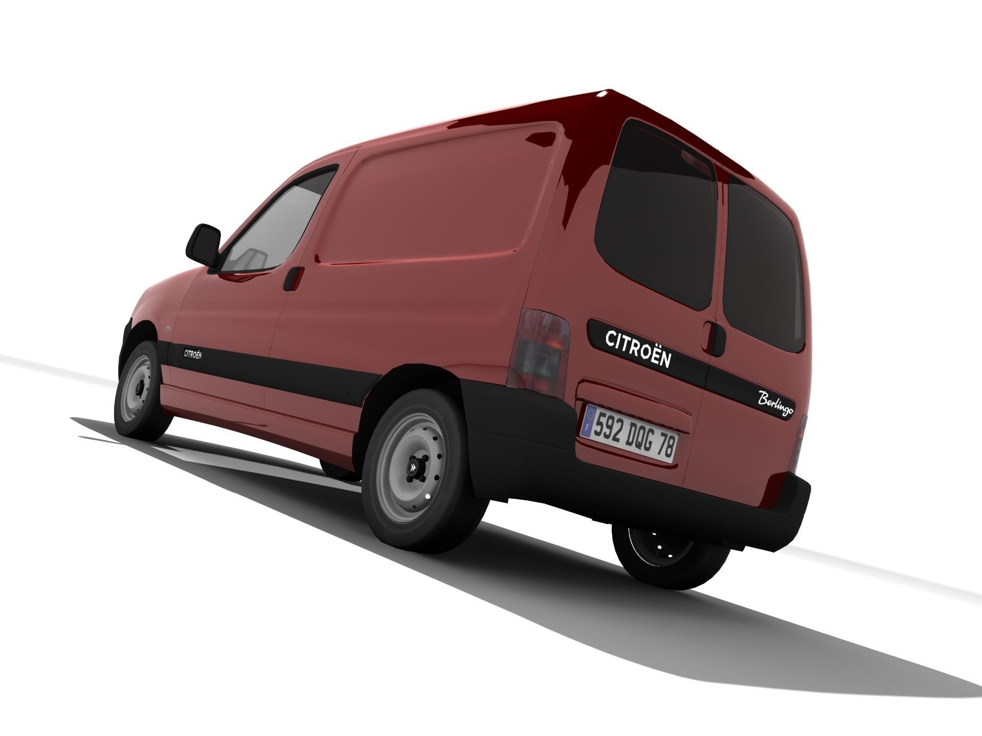 Citroen Berlingo Panel Van Low-poly 3D model_3