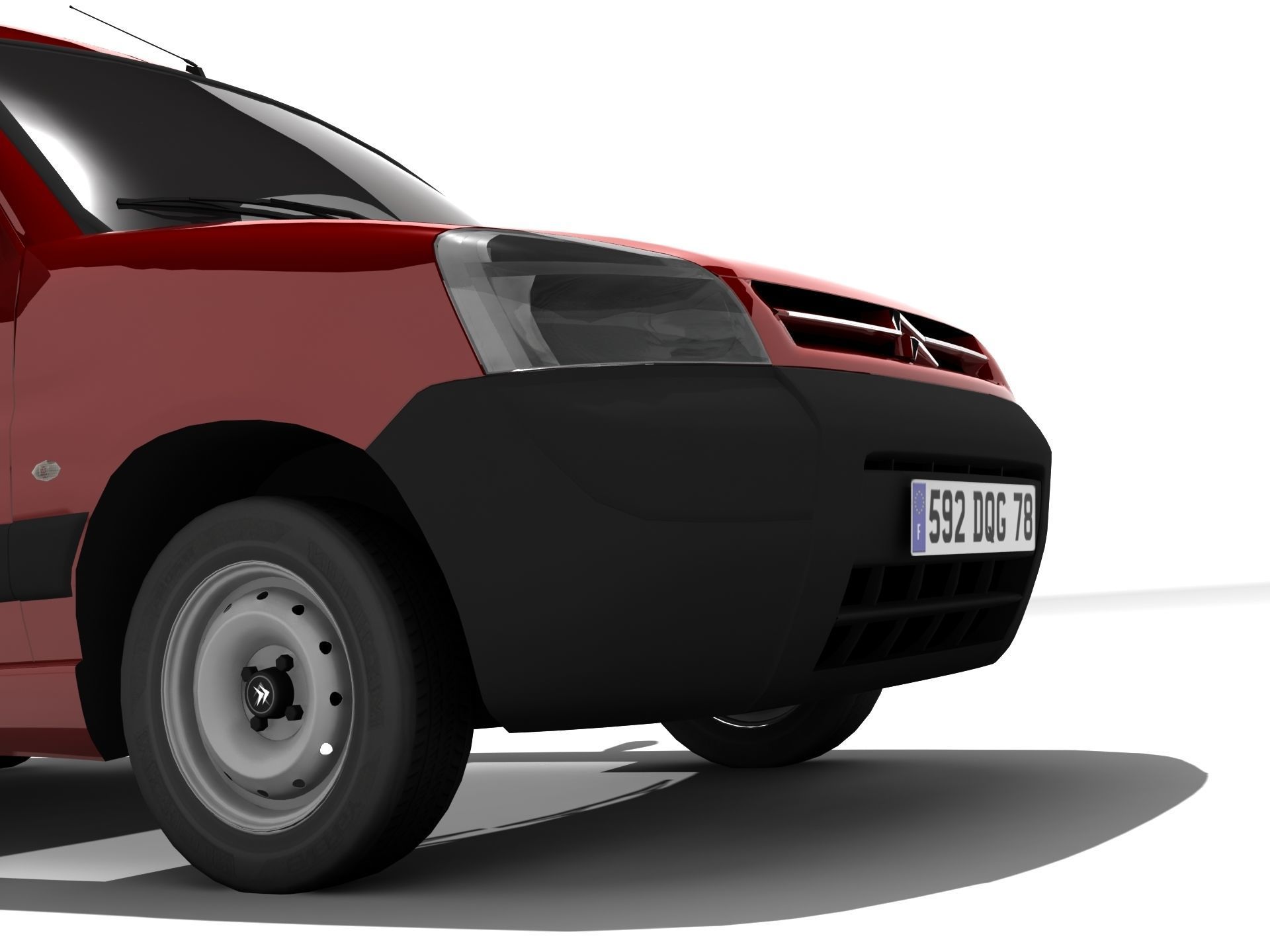 Citroen Berlingo Panel Van Low-poly 3D model_5